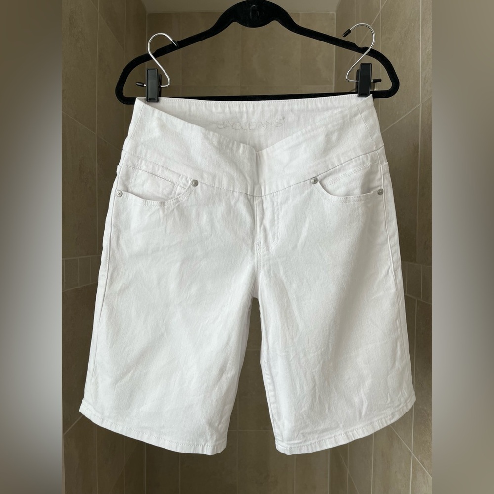 Jag Jeans White Stretch Denim Pull On Bermuda Shorts Size 8